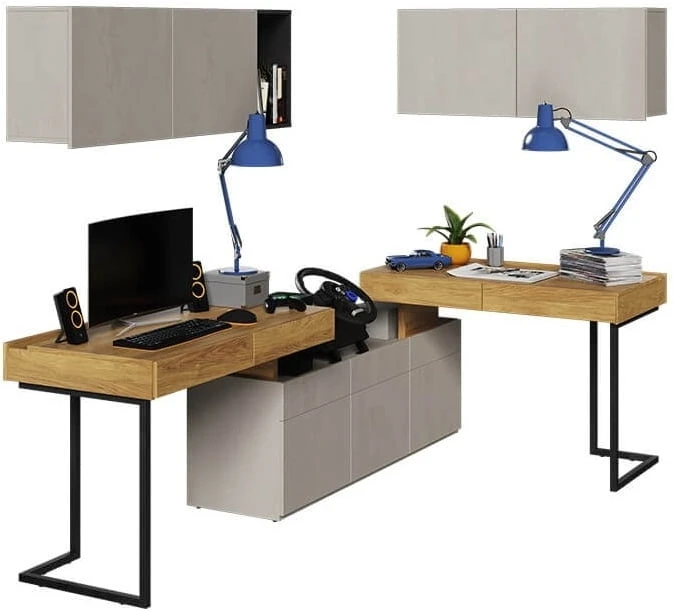 Moderní sada s psacím stolem a skříňkami do studentského pokoje Teen Flex