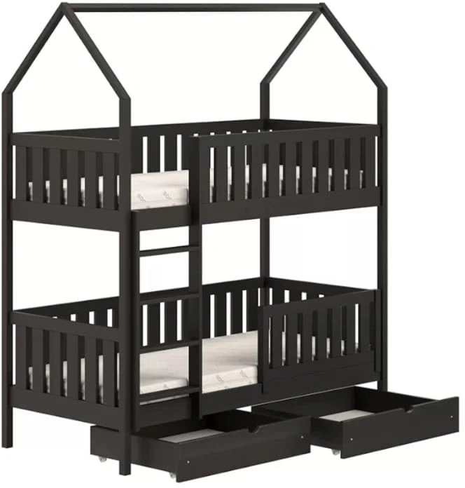 Patrová postel ve tvaru domečku do dětského pokoje Nemo 80x180