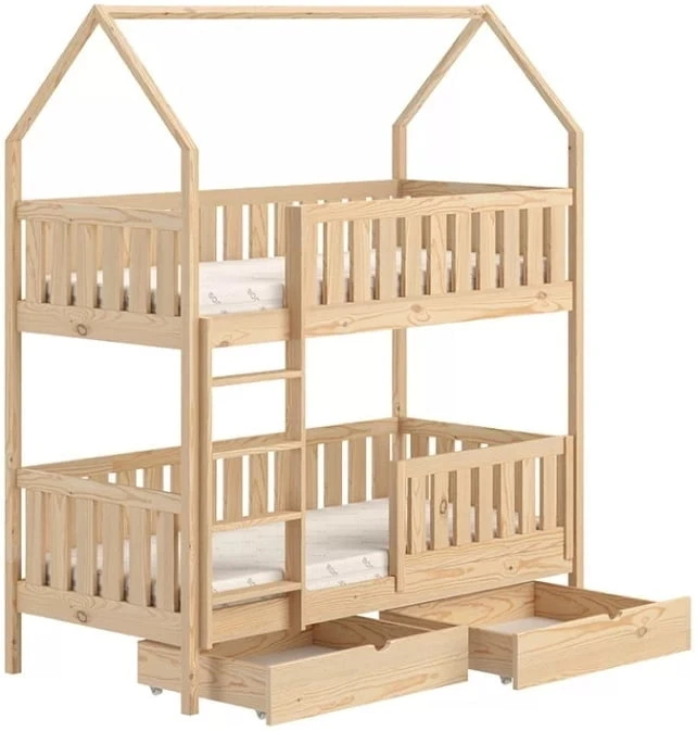 Patrová postel ve tvaru domečku do dětského pokoje Nemo 80x200