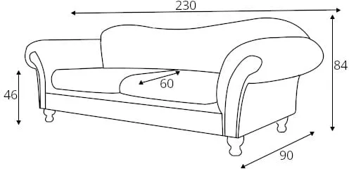Sofa 3-osobowa z funkcją spania Chesterfield Sheffield