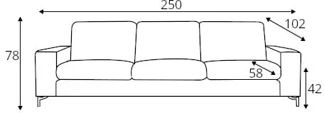 Sofa 3-osobowa XL Quattro