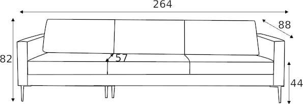 Sofa 4-osobowa Vergan bez funkcji spania