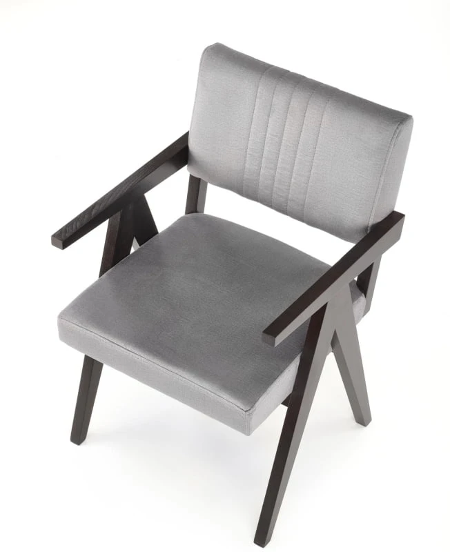 Tapicerowane krzesło Memory, wersja popielata