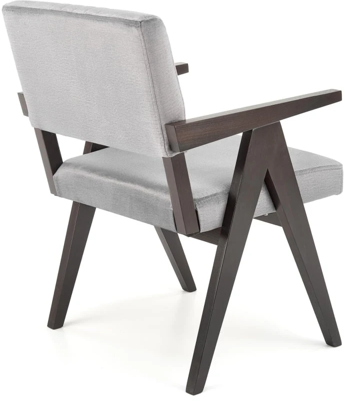 Tapicerowane krzesło Memory, wersja popielata