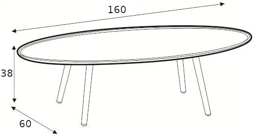 Stolik Love Coffee 160 o wysokości 38 cm