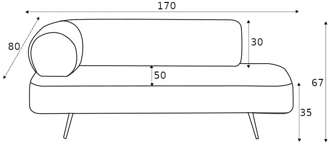Szezlong 170 Carmel (lewy)