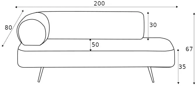 Szezlong 200 Carmel (lewy)