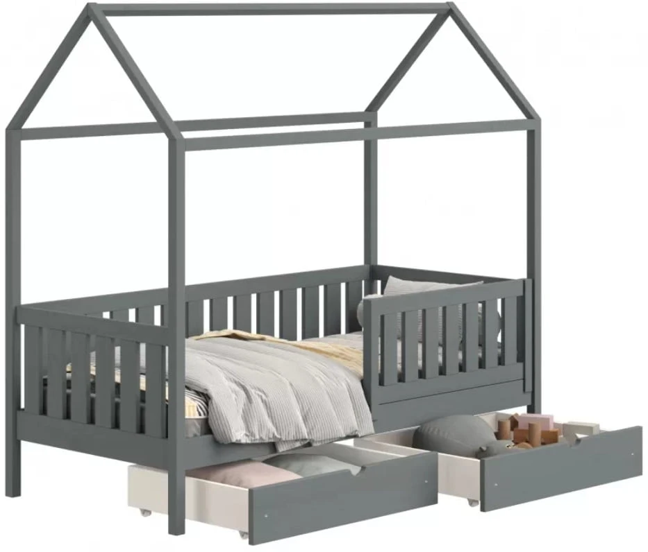 Dětská postel přízemní domeček se zásuvkami Nemos II 80x180