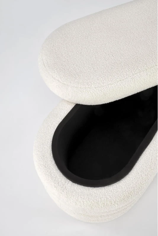 Designérská lavice Bliss s úložným prostorem, krémově bílá