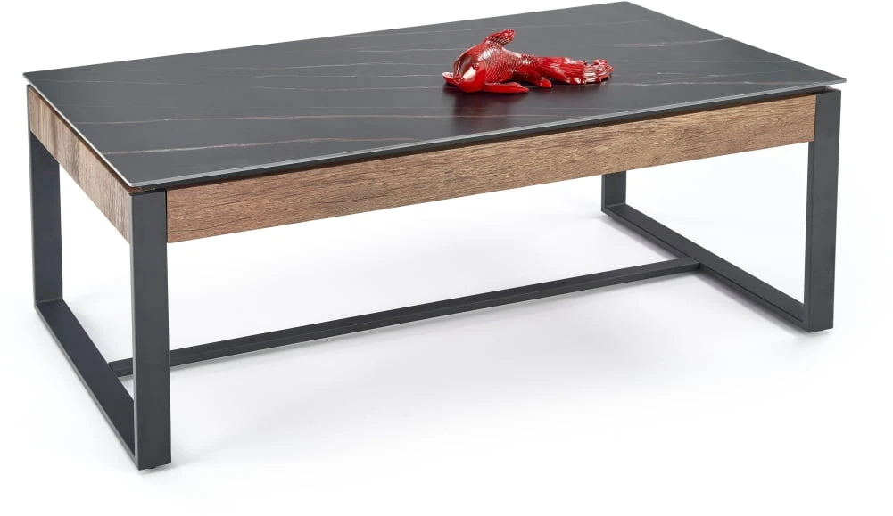 Moderní konferenční stolek Ramona černý mramor-ořech