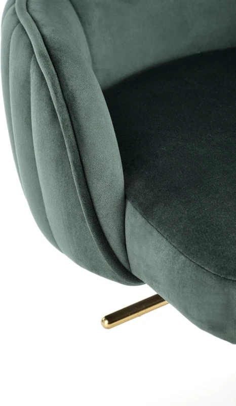 Tapicerowany fotel gabinetowy Timoteo w stylu glamour ciemny zielony