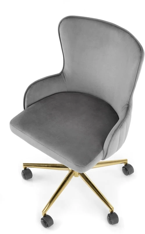 Tapicerowany fotel gabinetowy Timoteo w stylu glamour popielaty