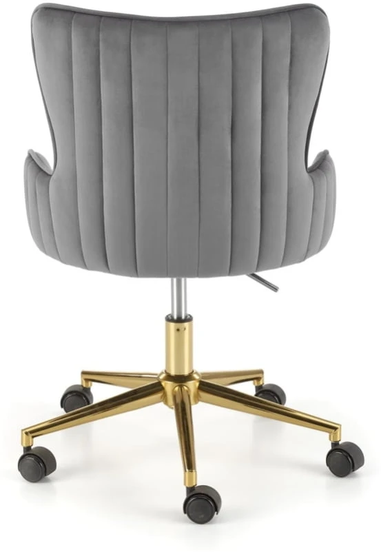 Tapicerowany fotel gabinetowy Timoteo w stylu glamour popielaty