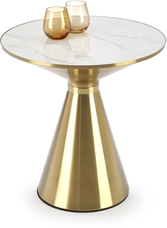 Konferenční stolek Tribeca do obývacího pokoje bílý mramor se zlatou