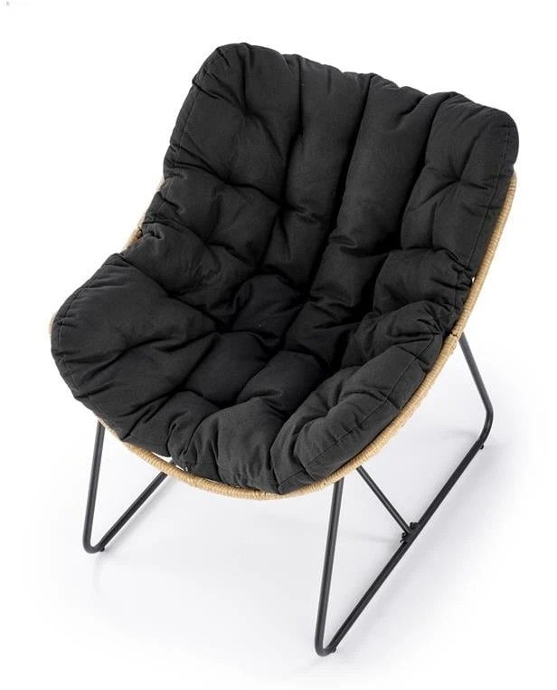 Ratanová zahradní židle Whisper syntetický ratan-černá