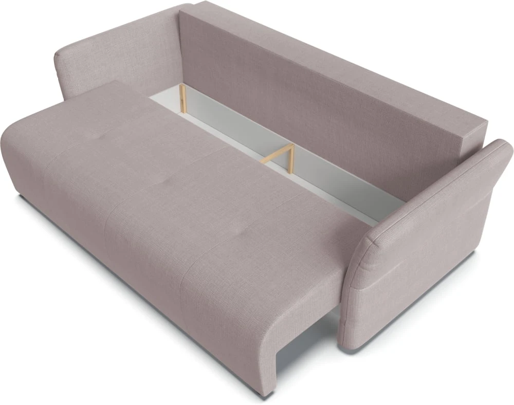 3-místná pohovka pro každodenní spaní s mechanismem rozkládání typu DL a úložným prostorem na lůžkoviny Pelino 