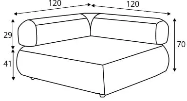 Sofa narożna 120x120 cm GirO
