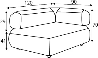 Sofa narożna 120x90 cm GirO