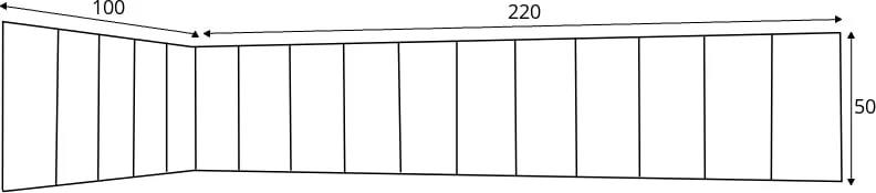 Sada čalouněných panelů Quadratta 100x220x50 cm