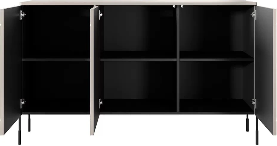 Komoda trzydrzwiowa z półkami Sonatia 150 cm