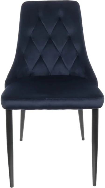 Eleganckie tapicerowane krzesło z metalowymi nóżkami i przeszyciami Alvar