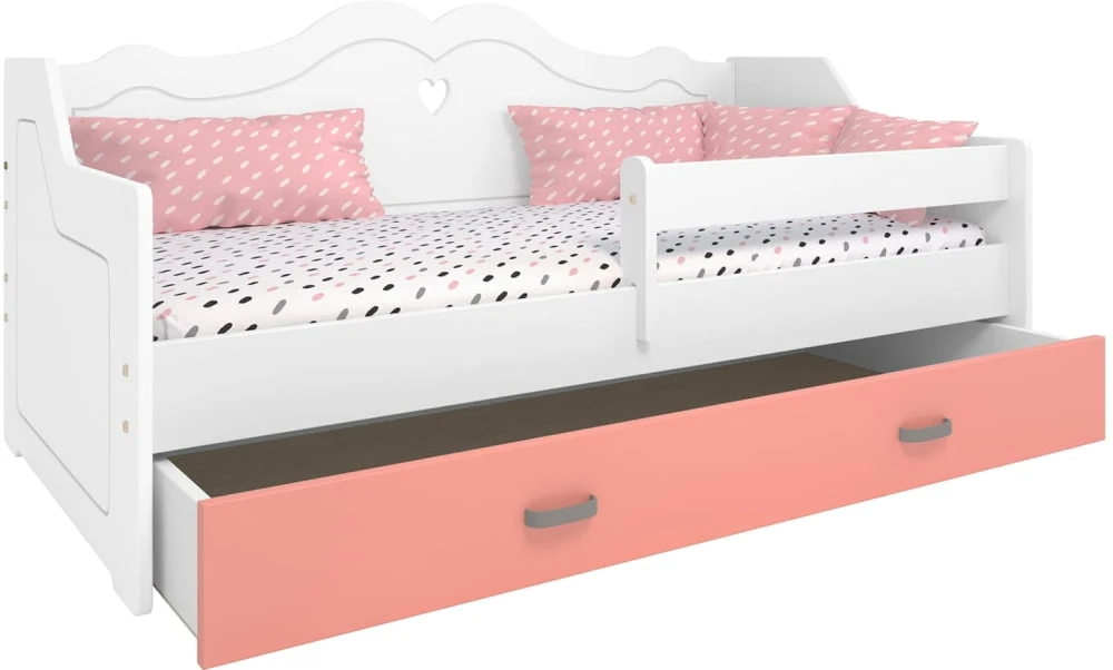 Dětská postel Lilia 80x160 cm s ochrannou zábranou a se zásuvkou