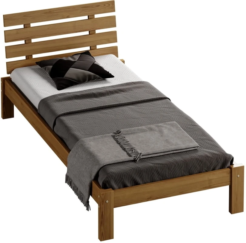 Łóżko drewniane sosnowe Klara 90x200 na wysokich nogach