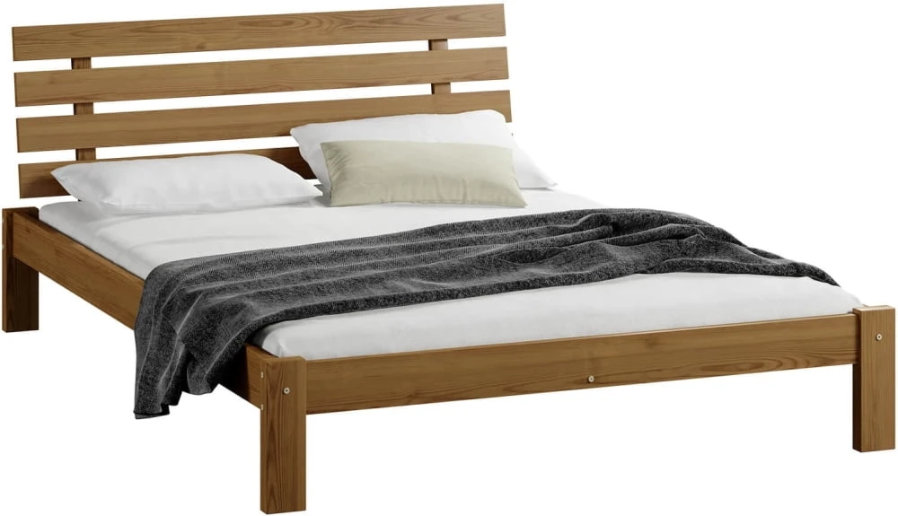 Łóżko drewniane sosnowe Klara 140x200 na wysokich nogach