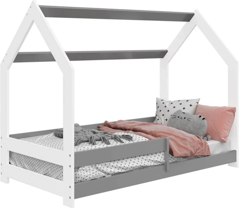 Dětská postel Domeček D5 80x160 cm s ochrannou zábranou