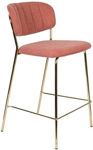 Barová židle, růžová se zlatým rámem