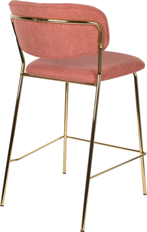 Barová židle, růžová se zlatým rámem