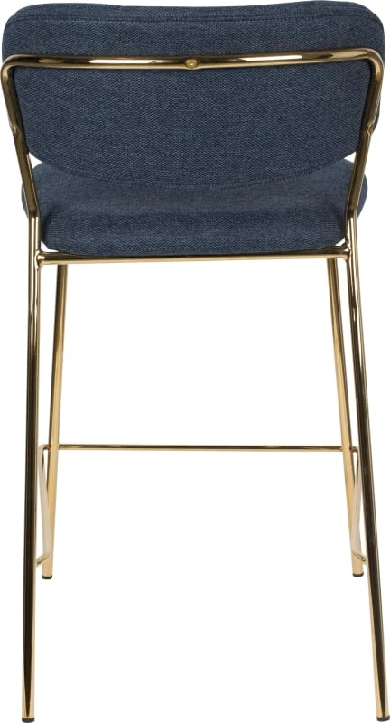 Barová židle, modrá se zlatým rámem