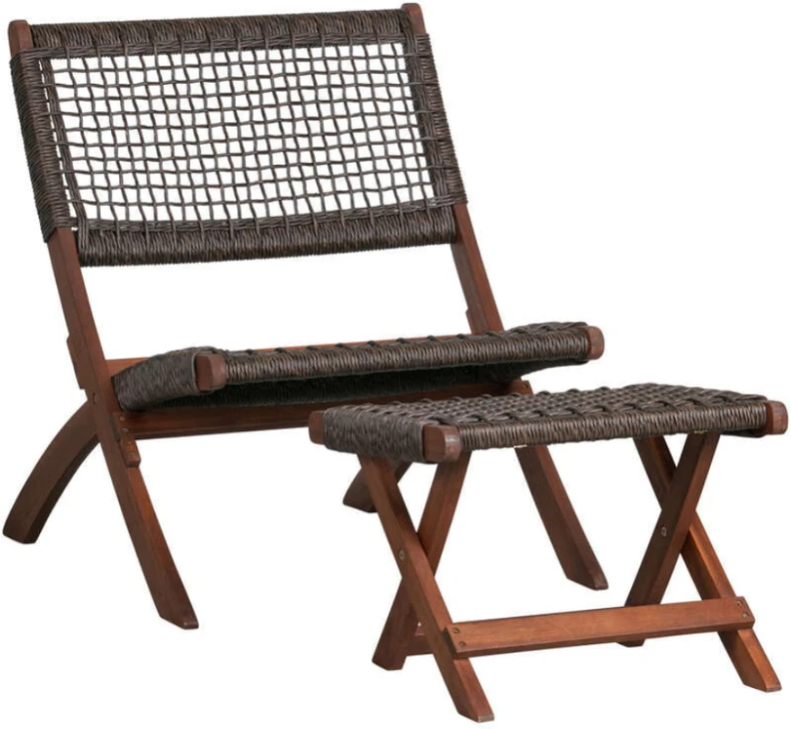 Krzesło składane Lois z drewna eukaliptusowego, ciemnobrązowy