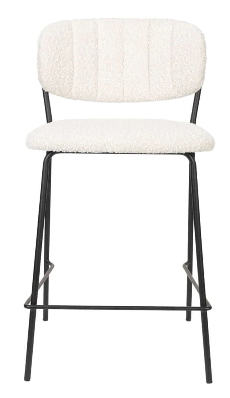 Barová židle Jolie, boucle s černým rámem