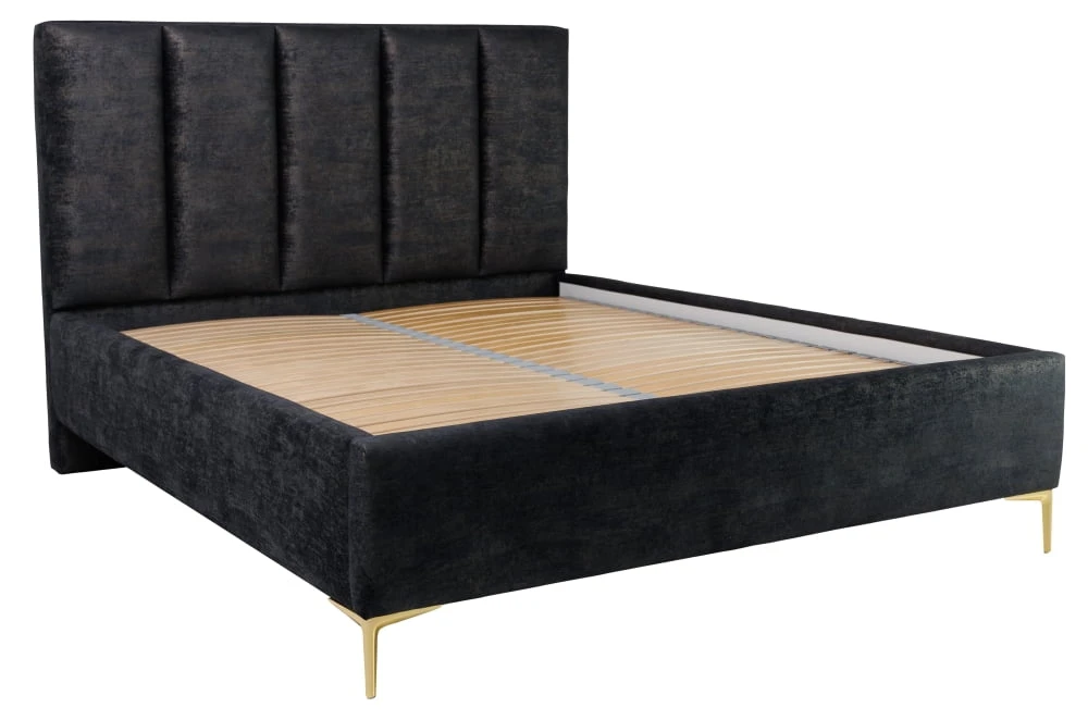 Kontinentální postel Gaja 160x200 medium se zlatými nožičkami a úložným prostorem