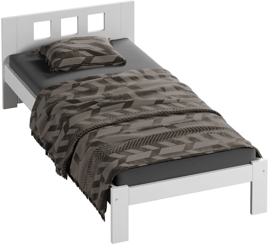 Borovicová dřevěná postel DMD4 90x200 s vysokou opěrkou hlavy