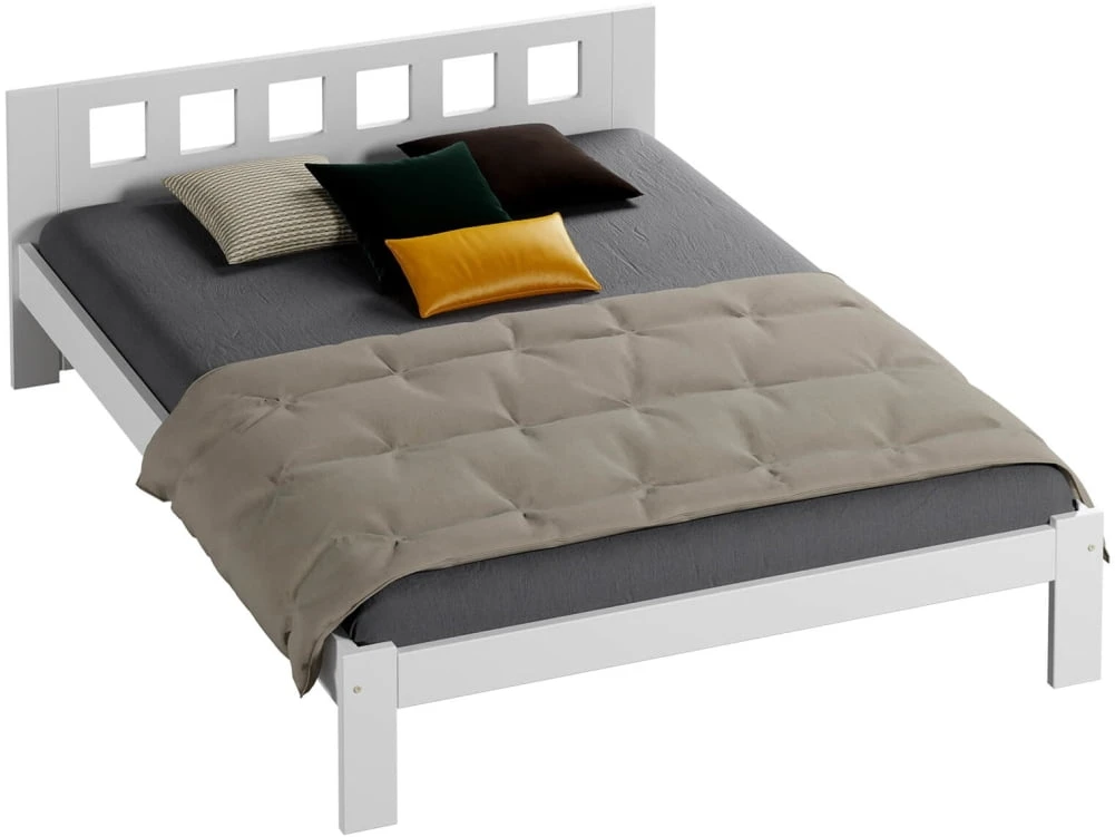 Borovicová dřevěná postel DMD4 160x200 s vysokou opěrkou hlavy