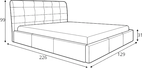Łóżko tapicerowane Aldo 120x200 z pojemnikiem i eleganckim zagłówkiem