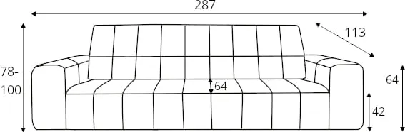Sofa Zürich z regulowanymi zagłówkami