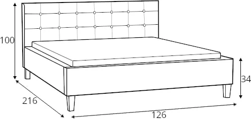 Łóżko tapicerowane Dawid 120x200 ze stelażem twinflex
