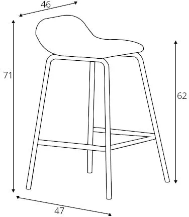 Barová židle Laroc (výška 62 cm)