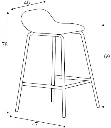 Barová židle Laroc (výška 69 cm)