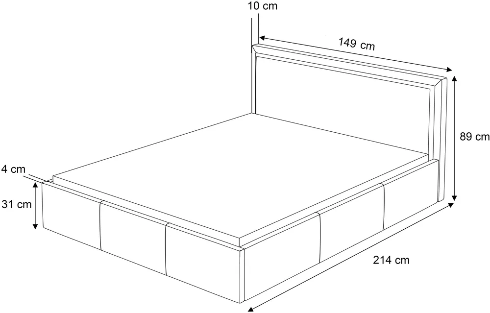 Łóżko tapicerowane Soave 140x200 z podnoszonym stelażem