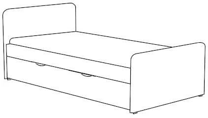 Postel 80208 se zvedacím roštem a úložným prostorem 100x200 cm