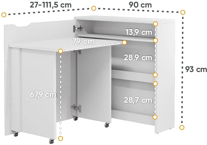 Biurko rozkładane lewe Work Concept Slim