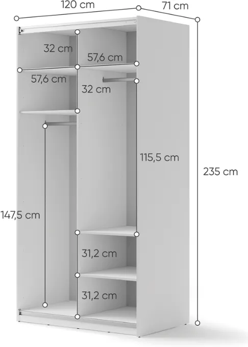 Szafa przesuwna 120 Maxi 