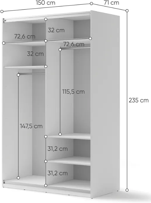Szafa przesuwna 150 Maxi