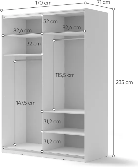 Szafa przesuwna 170 Maxi