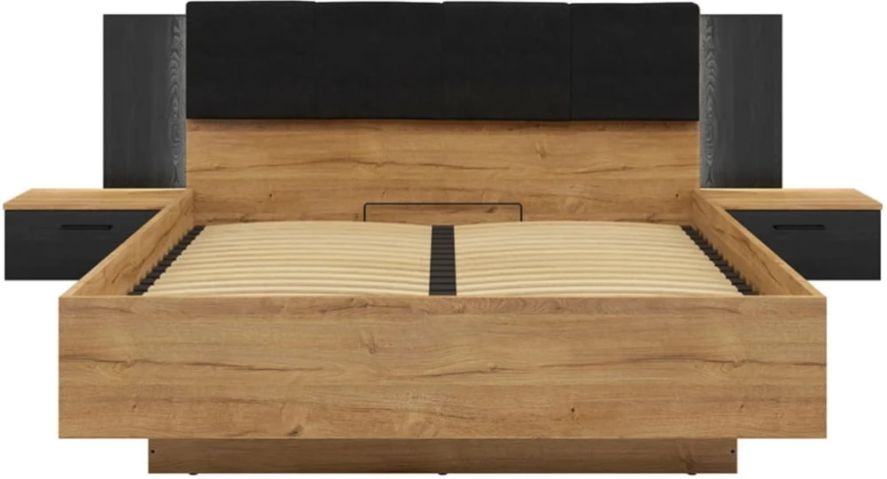 Łóżko Maio 160x200 z pojemnikiem i tapicerowanym wezgłowiem