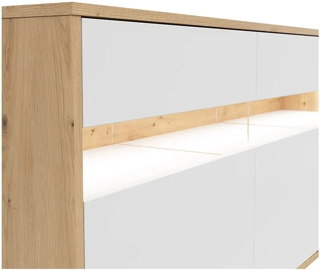 Komoda Gap 190 cm z 3 drzwiami i szufladami